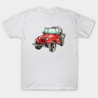 Red jeep.jeep wrangler T-Shirt